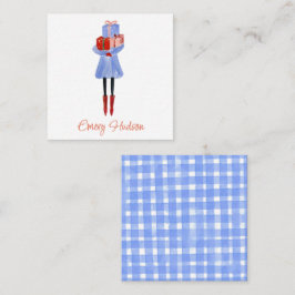 Tarjeta Pequeña Alojamiento de regalo de Chica de moda para Navida