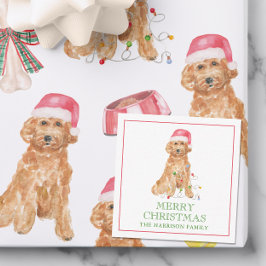Tarjeta Pequeña Alojamiento de regalo de Santa Dog para Navidades 