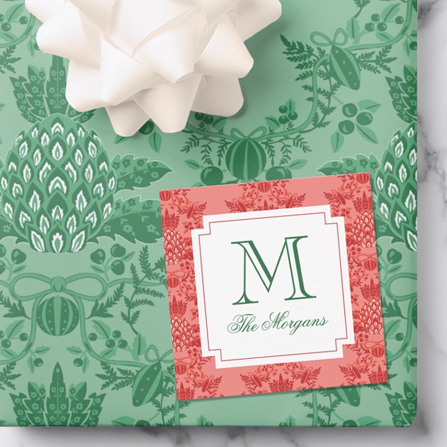 Tarjeta Pequeña Alojamiento Monograma de navidades Ornamentos de p (Subido por el creador)