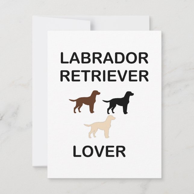 Tarjeta Pequeña Amante de labrador retriever siluetas de todos los (Anverso)