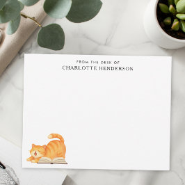 Tarjeta Pequeña Amante de los libros gato ginger personalizado 