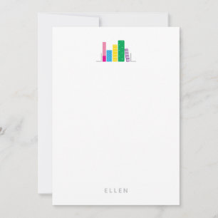 Tarjeta Pequeña Amante de los libros nombre personalizado