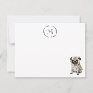 Tarjeta Pequeña Amante de Perros Pug Personalizado