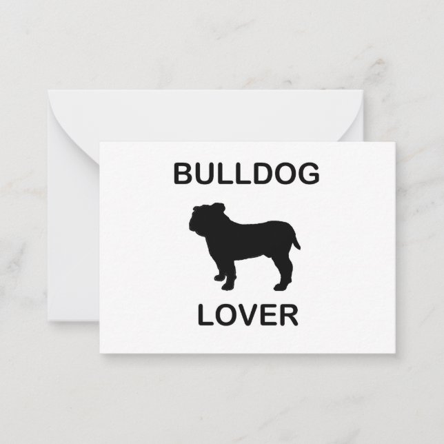 Tarjeta Pequeña amante del bulldog (Anverso)