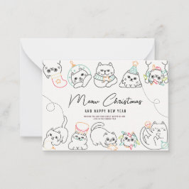 Tarjeta Pequeña Amantes de un gato lindo Navidades personalizados 