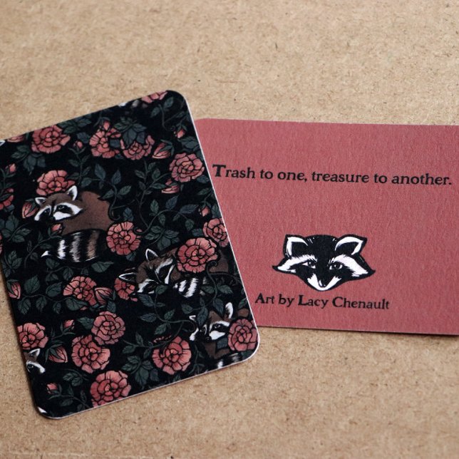 Tarjeta Pequeña Amantes del mapache adorables mapaches arte de una (Subido por el creador)