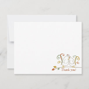 Tarjeta Pequeña Amantes en las ramas Gracias Notecards