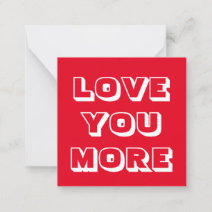 Tarjeta Pequeña Amar más rojo moderno tipografía audaz lindo