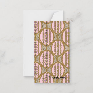 Tarjeta Pequeña AMARA Polvo Rosa y Dorado Patrón Geométrico Retro