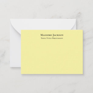 Tarjeta Pequeña Amarillo Claro Sencillo Elegante Profesional Moder