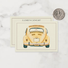 Tarjeta Pequeña Amarillo Clásico Antiguo Coche Bug Buggy Personali