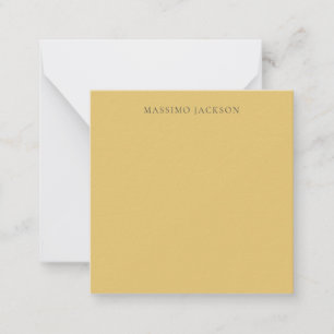 Tarjeta Pequeña Amarillo Latón Minimalista Liso Estética Moderna