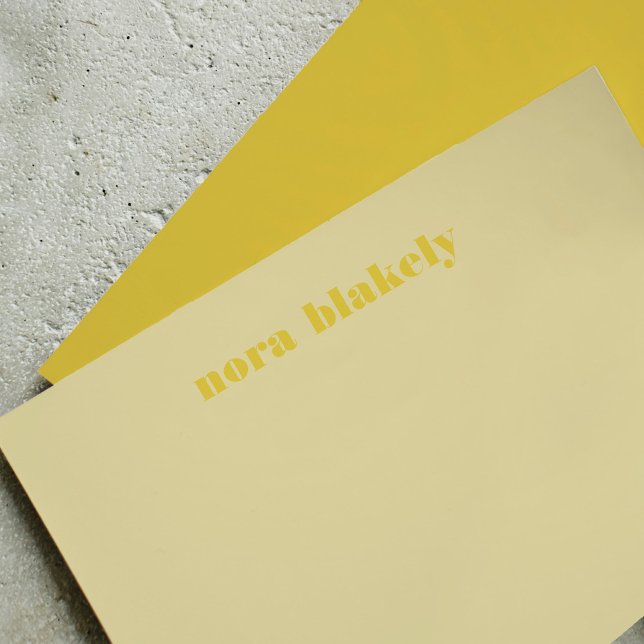 Tarjeta Pequeña Amarillo Mantequilla Simple Personalizado (Butter Yellow Simple Personalized Note Card)