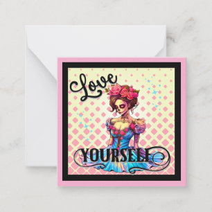 Tarjeta Pequeña Ámate a ti mismo Calavera de azúcar