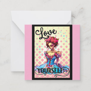 Tarjeta Pequeña Ámate a ti mismo Calavera de azúcar
