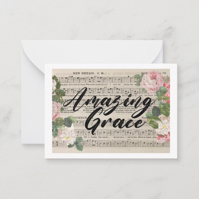 Tarjeta Pequeña Amazing Grace - Original Music Sheet (Anverso)