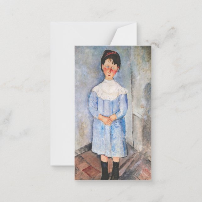 Tarjeta Pequeña Amedeo Modigliani - Niña pequeña de azul (Anverso)