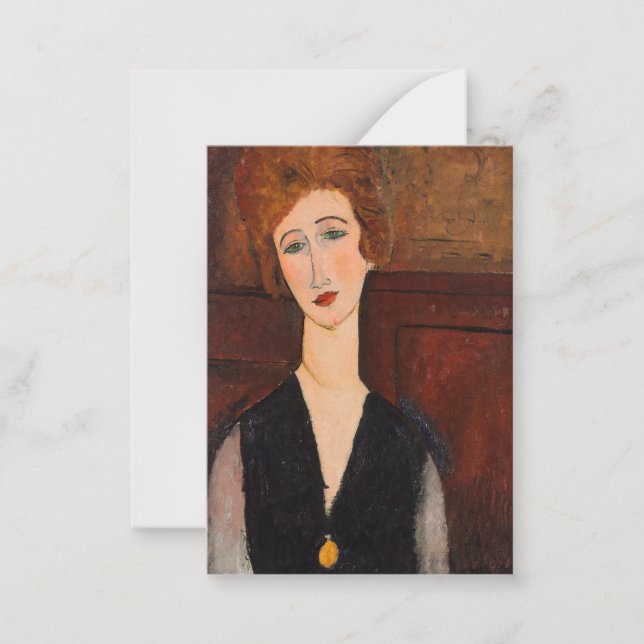 Tarjeta Pequeña Amedeo Modigliani - Retrato de una mujer (Anverso)