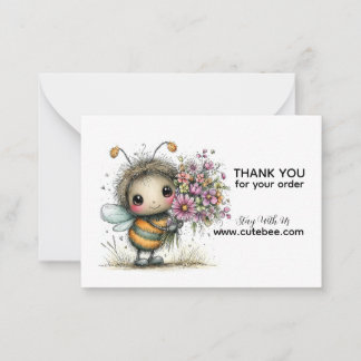 Tarjeta Pequeña Amiga Abeja Flor Gracias