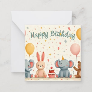 Tarjeta Pequeña Amigos Animales en Magia de Fiesta