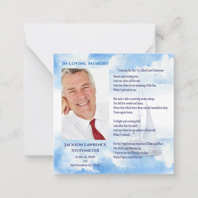 Tarjeta Pequeña Amo a la memoria Celbración de la vida gracias (Anverso)