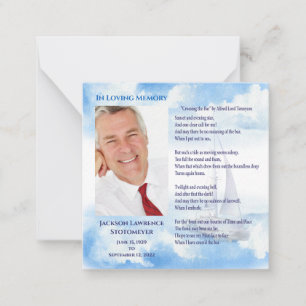 Tarjeta Pequeña Amo a la memoria Celbración de la vida gracias