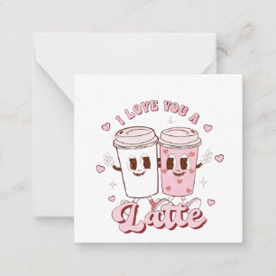 Tarjeta Pequeña Amo a los amantes de San Valentín de té de burbuja