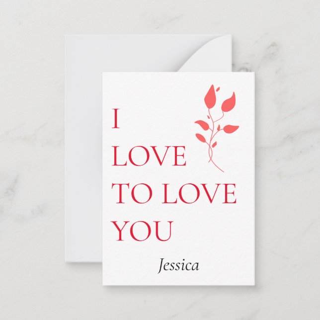 Tarjeta Pequeña Amo amarte, personalizar customizar (Anverso)