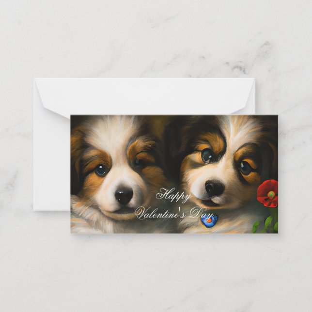 Tarjeta Pequeña Amo cachorros niños valentina (Anverso)