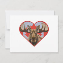 Amo Canadá - Orgulloso alce canadiense y hoja de a