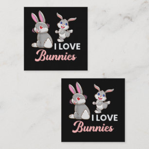 Tarjeta Pequeña Amo conejitos divertido día de Pascua conejo