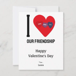 Tarjeta Pequeña Amo " Tu Texto " Amor, Abrazo y Beso
