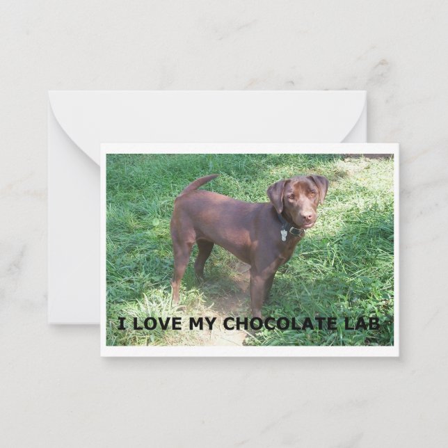 Tarjeta Pequeña amor de labrador chocolate con imagen (Anverso)