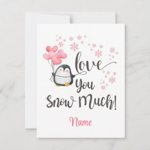 Tarjeta Pequeña Amor - Pingüino Personalizado de San Valentín Ador