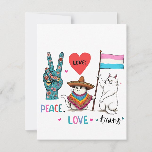 Tarjeta Pequeña Amor por la paz y transgénero LGBTQ (Anverso)