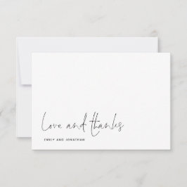Tarjeta Pequeña Amor Simple Gracias Script Photo Boda Gracias