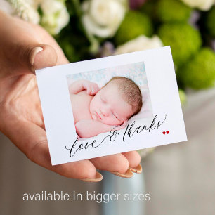 Tarjeta Pequeña Amor y gracias foto personalizada baby shower agra