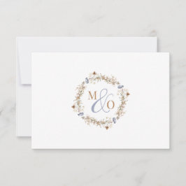 Tarjeta Pequeña Ampersand Monogram Boda Wildflower