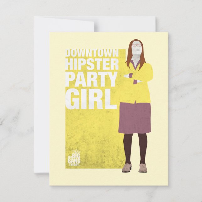 Tarjeta Pequeña Amy | Chica del centro de Hipster Fiesta (Anverso)