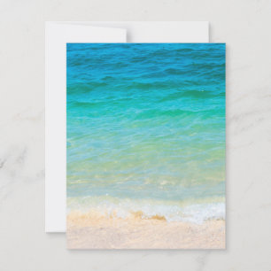 Tarjeta Pequeña Añadir tu texto Blue Sea Waves Beach Seaside Sand 