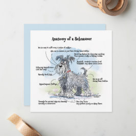 Tarjeta Pequeña Anatomía de un Schnauzer Notecard