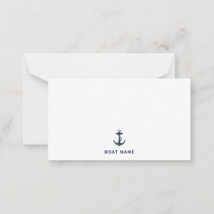 Tarjeta Pequeña Ancla de barco azul marino personalizada