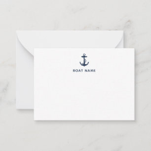 Tarjeta Pequeña Anclaje azul de la Marina Náutica Personalizado mo