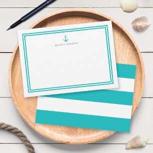 Tarjeta Pequeña Anclaje de color personalizado y franjas blancas p