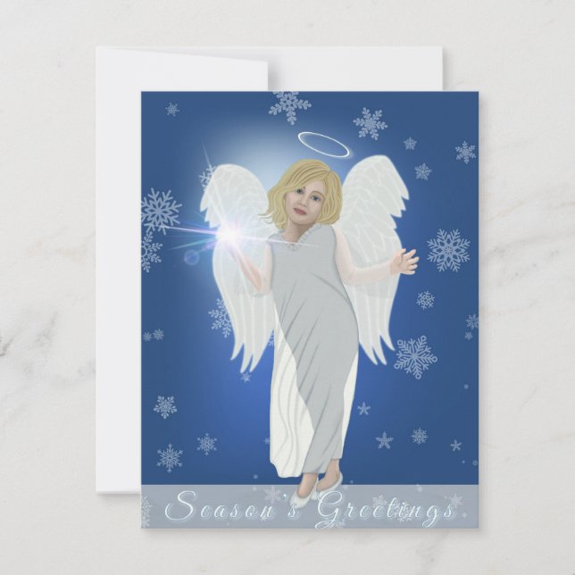 Tarjeta Pequeña Ángel de nieve (Anverso)