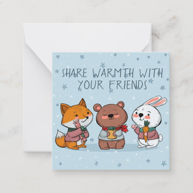 Tarjeta Pequeña Animales De Invierno Típicos (Anverso)