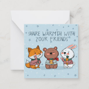Tarjeta Pequeña Animales De Invierno Típicos