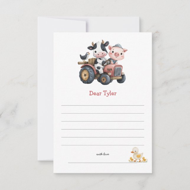 Tarjeta Pequeña Animales de la granja Cute Farm (Anverso)