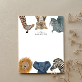 Tarjeta Pequeña Animales de Safari Adorables para Niños