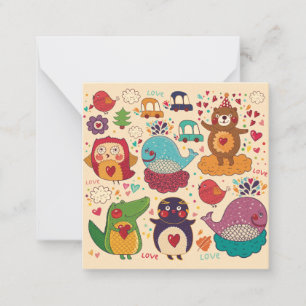 Tarjeta Pequeña Animales decorativos